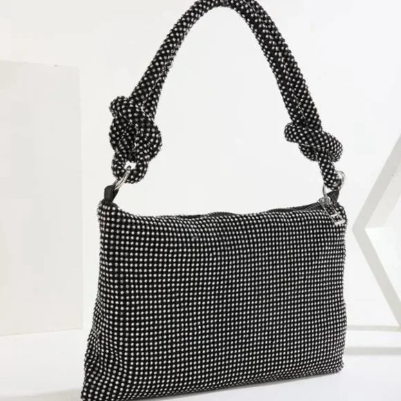 Rhinestone Decor Knot Detail Clutch Bag - Picture 6 of 8